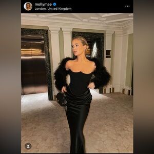 House of CB ‘Persephone’ Black Strapless Corset Maxi Dress L